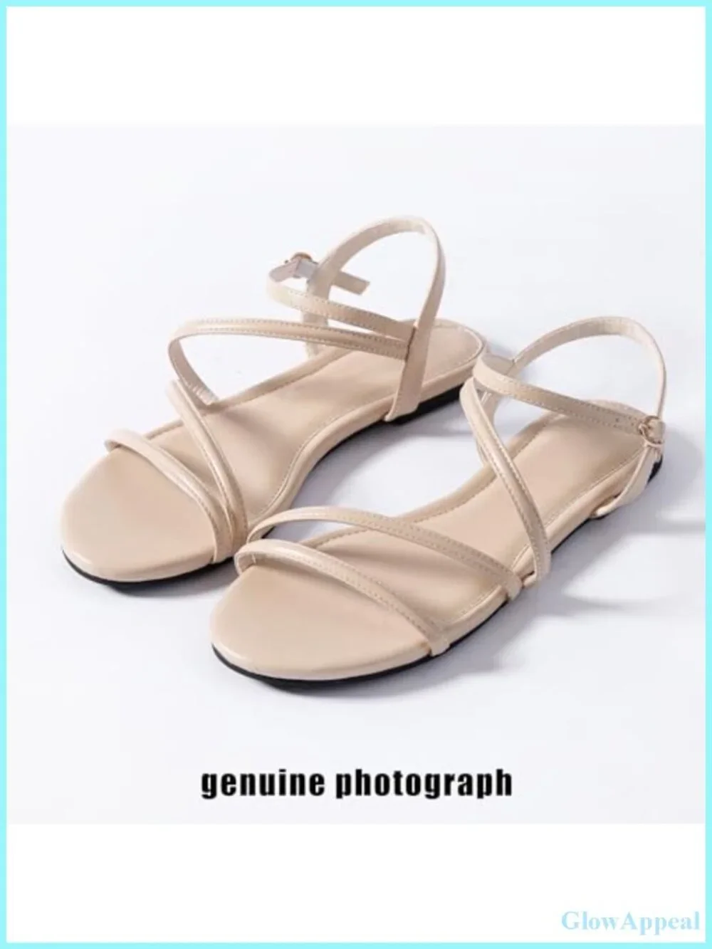 Strappy Flat Sandals for Women Faux Leather Gladiator Summer Ankle Strap Comfort